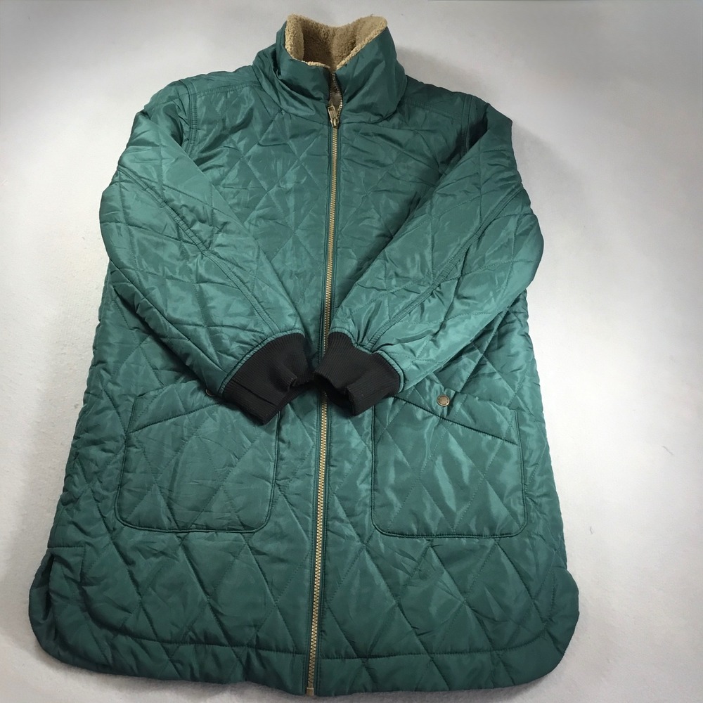 Weatherproof Vintage Womens Quilted Sherpa Lined Jacket Green Teal Small - Picture 4 of 10